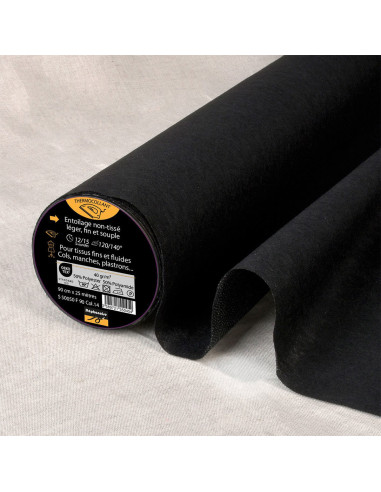 Entoilage non tissé thermocollant fin - Noir