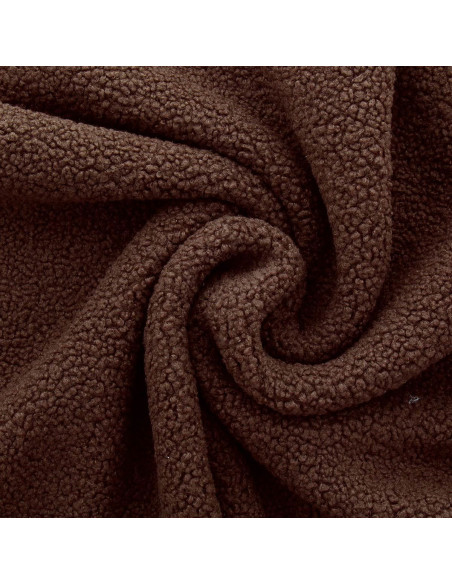 Tissu fourrure bouclette Teddy - Marron