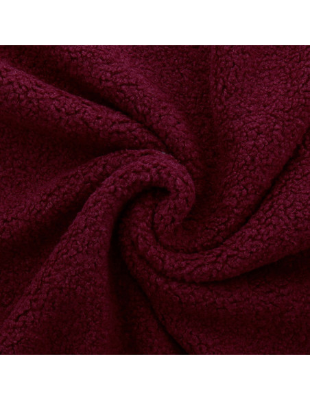 Tissu fourrure bouclette Teddy - Bordeaux