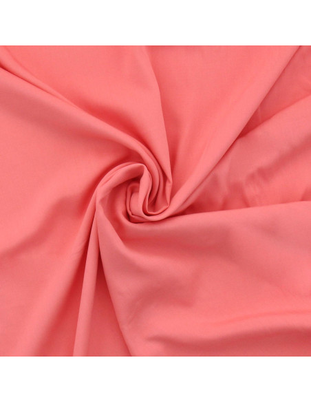 Tissu popeline de viscose - Corail
