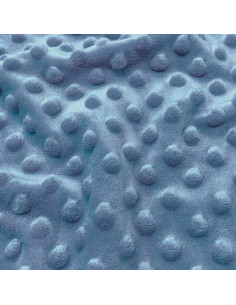 Tissu minky à pois - Bleu jeans