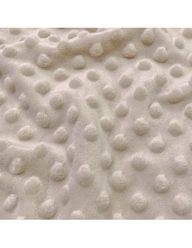 Tissu minky à pois - Taupe