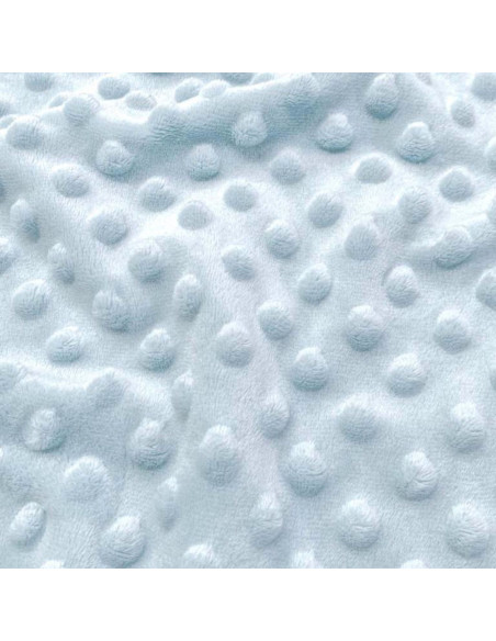 Tissu minky à pois - Bleu ciel