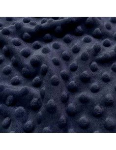 Tissu minky à pois - Bleu nuit