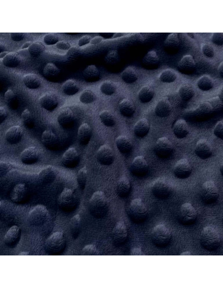 Tissu minky à pois - Bleu nuit