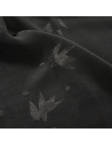 Tissu jacquard de viscose Streli Noir - Églantine & Zoé