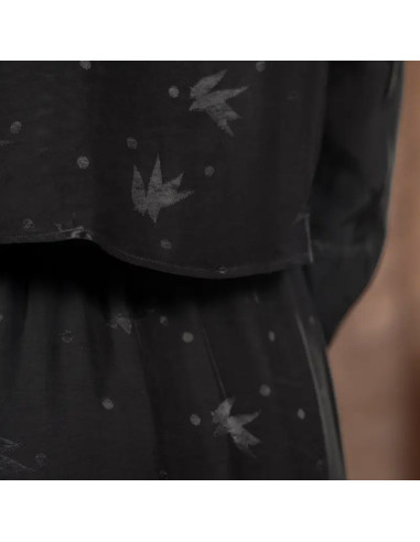 Tissu jacquard de viscose Streli Noir - Églantine & Zoé