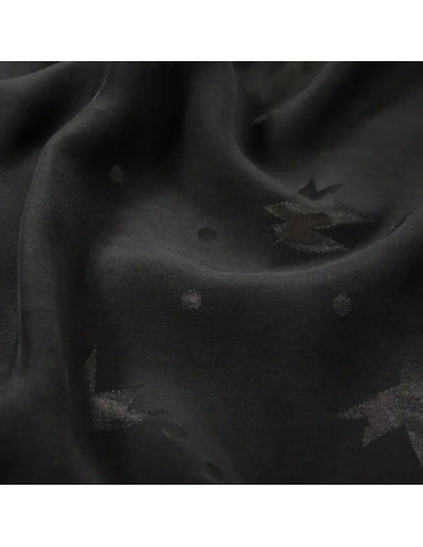 Tissu jacquard de viscose Streli Noir - Églantine & Zoé