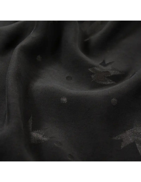 Tissu jacquard de viscose Streli Noir - Églantine & Zoé