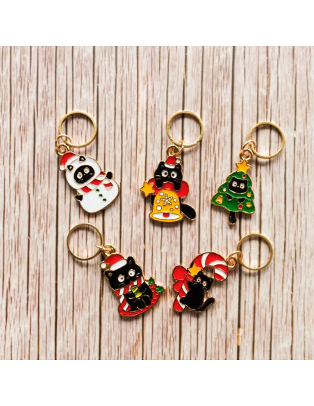 Lot de 5 anneaux marqueurs de maille - Cats mas