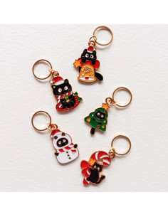 Lot de 5 anneaux marqueurs de maille - Cats mas 2