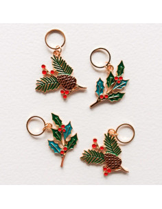 Lot de 4 anneaux marqueurs de maille - Un air de Noël 2