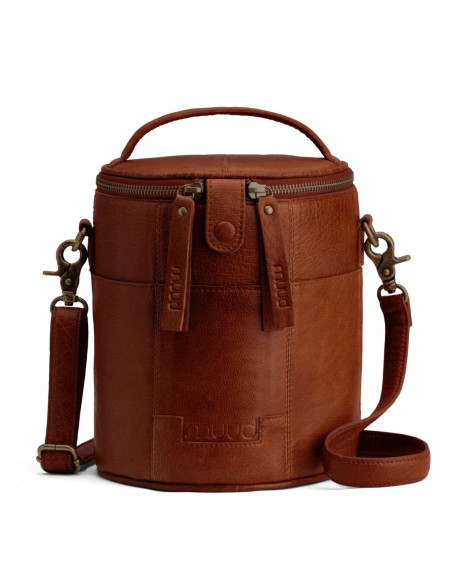 Sac de rangement en cuir pour le tricot Muud Saturn édition limitée - Rich Brown