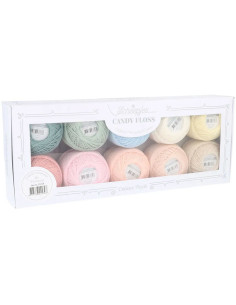 Coffret de 10 pelotes de coton perlé Scheepjes Candy Floss N°10 - Frosting