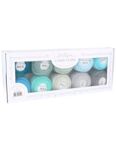 Coffret de 10 pelotes de coton perlé Scheepjes Candy Floss N°10 - Earl Grey