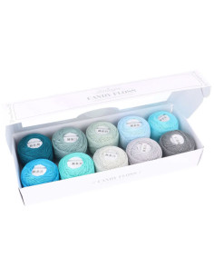 Coffret de 10 pelotes de coton perlé Scheepjes Candy Floss N°10 - Earl Grey 2