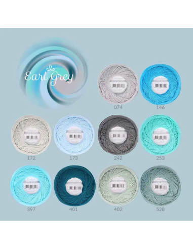 Coffret de 10 pelotes de coton perlé Scheepjes Candy Floss N°10 - Earl Grey