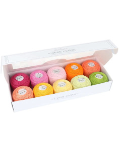 Coffret de 10 pelotes de coton perlé Scheepjes Candy Floss N°10 - Passionfruit 2