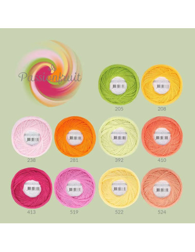 Coffret de 10 pelotes de coton perlé Scheepjes Candy Floss N°10 - Passionfruit