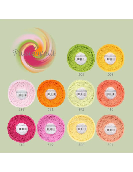 Coffret de 10 pelotes de coton perlé Scheepjes Candy Floss N°10 - Passionfruit