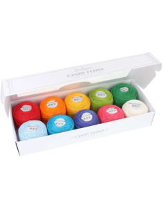 Coffret de 10 pelotes de coton perlé Scheepjes Candy Floss N°10 - Birthday Cake 2