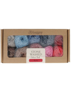 Coffret de 10 pelotes Scheejes Stone Washed Colour Pack - Aura