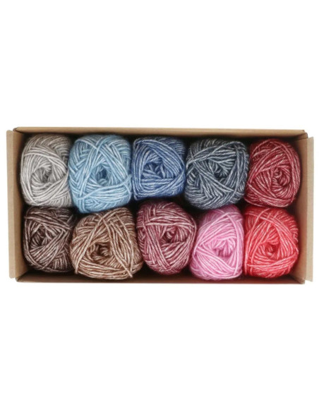 Coffret de 10 pelotes Scheejes Stone Washed Colour Pack - Aura