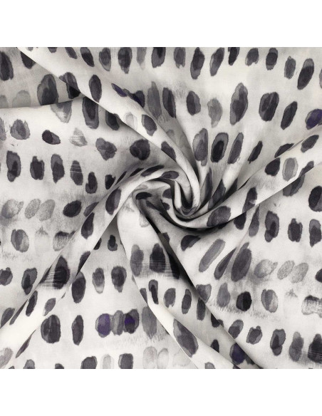 Tissu viscose - Dotty noir et blanc