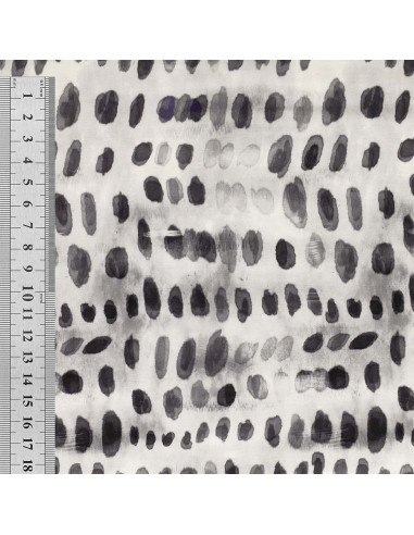 Tissu viscose - Dotty noir et blanc