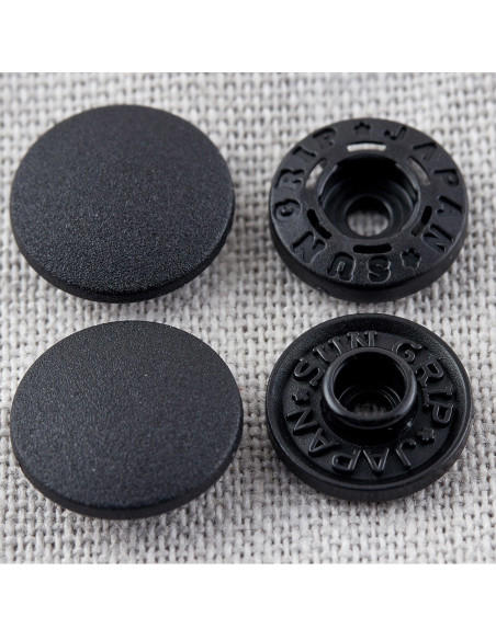 Boutons pression sans pince 13 mm - Noir