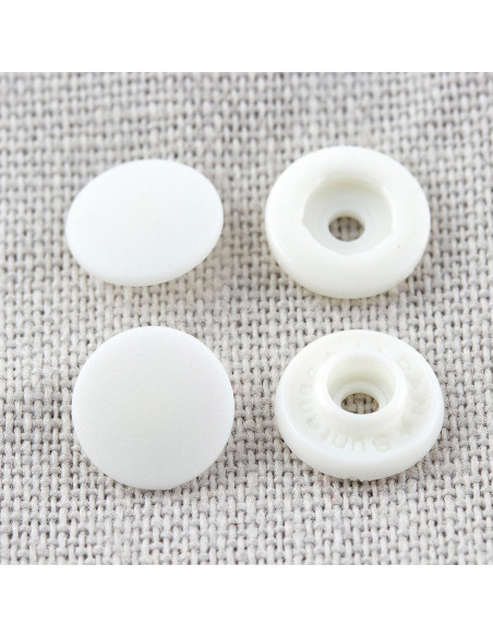 Boutons pression sans pince 9 mm - Blanc