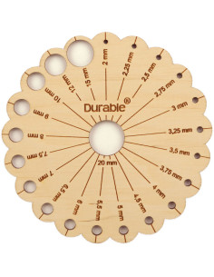 Jauge pour aiguilles à tricoter forme fleur en bois Durable