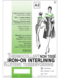 Entoilage non tissé thermocollant 0,9 x 2,0 m - Tissus délicats & Fluides