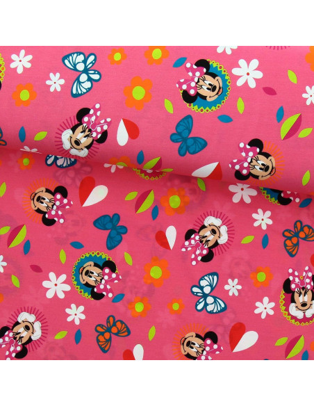 Tissu jersey Minnie - Papillon et coeur