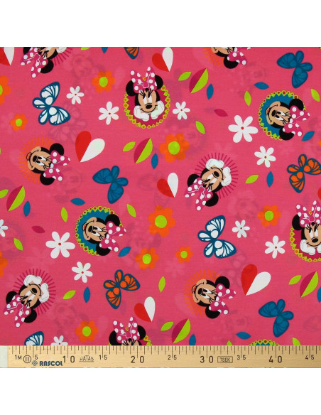 Tissu jersey Minnie - Papillon et coeur