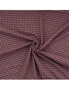 Tissu flanelle à carreaux - Bordeaux