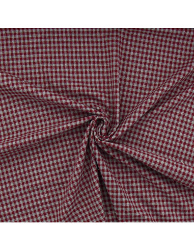 Tissu flanelle à carreaux - Bordeaux
