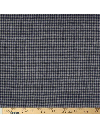 Tissu flanelle à carreaux - Bleu