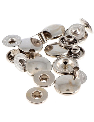 Boite de 8 pressions sans couture tissus lourds 14 mm Bohin - Argent