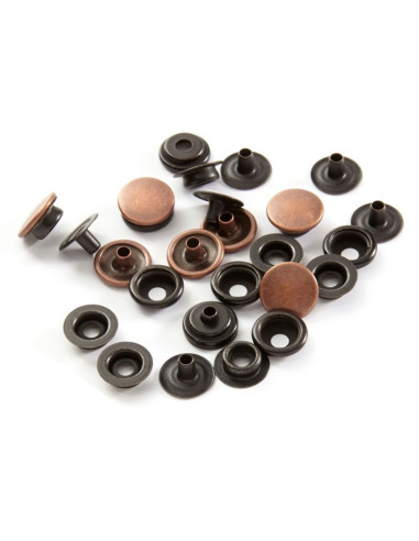 Boite de 8 pressions sans couture tissus lourds 14 mm Bohin - Cuivre