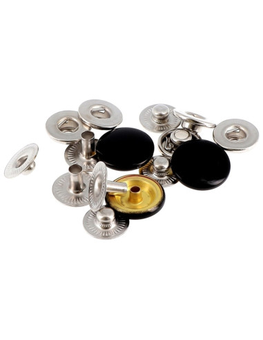 Boite de 10 pressions sans couture tissus moyens 14 mm Bohin - Noir