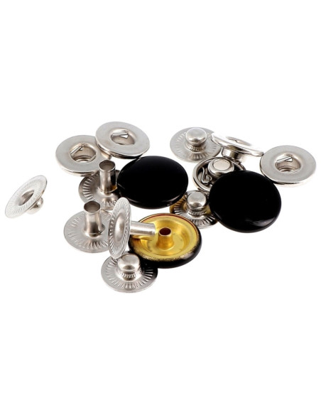 Boite de 10 pressions sans couture tissus moyens 14 mm Bohin - Noir