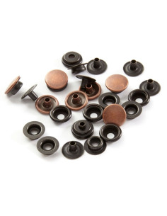 Boite de 10 pressions sans couture tissus moyens 14 mm Bohin - Cuivre 2