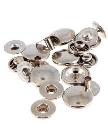 Boite de 10 pressions sans couture tissus moyens 14 mm Bohin - Argent