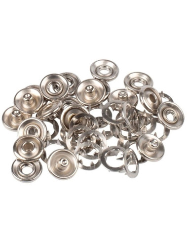 Boite de 10 pressions sans couture jersey griffes en calotte 10 mm Bohin - Argent
