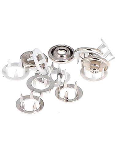 Boite de 10 pressions sans couture jersey griffes en calotte 10 mm Bohin - Blanc