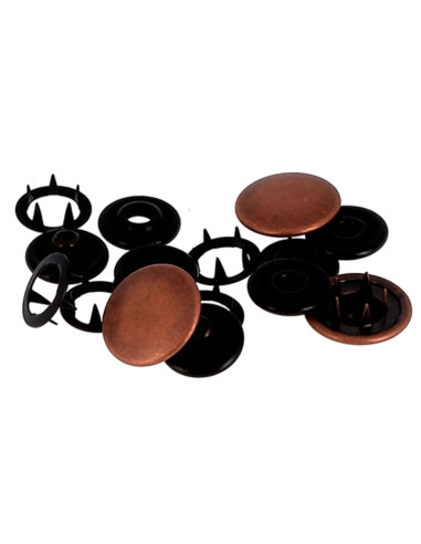 Boite de 8 pressions sans couture jersey 12 mm Bohin - Cuivre