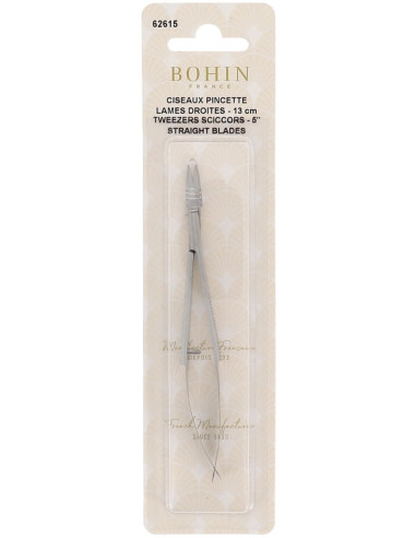 Ciseaux broderie pincette lames droites 13 cm Bohin