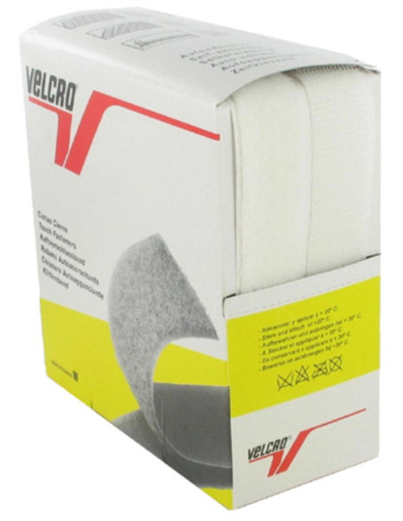 VELCRO® Brand adhésif blanc 20 mm de large boite de 5 mètres