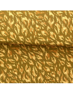 Tissu viscose fantaisie - Monique vert et jaune